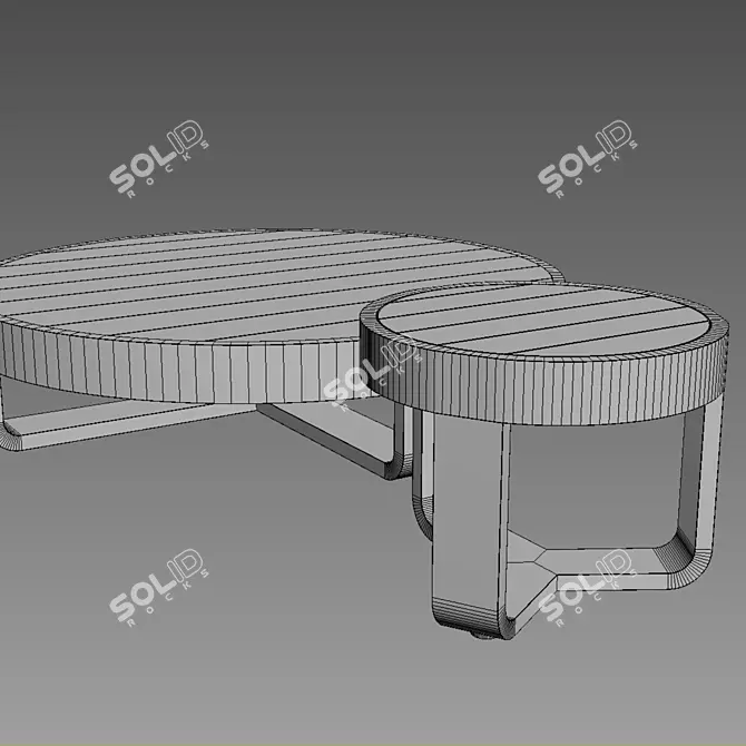 Prado Teak Coffee Table - Refined Elegance for Your Living Space 3D model image 2