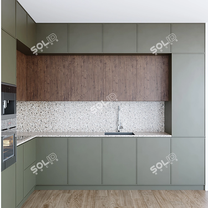 Modern Kitchen with Miele Appliances 3D model image 2