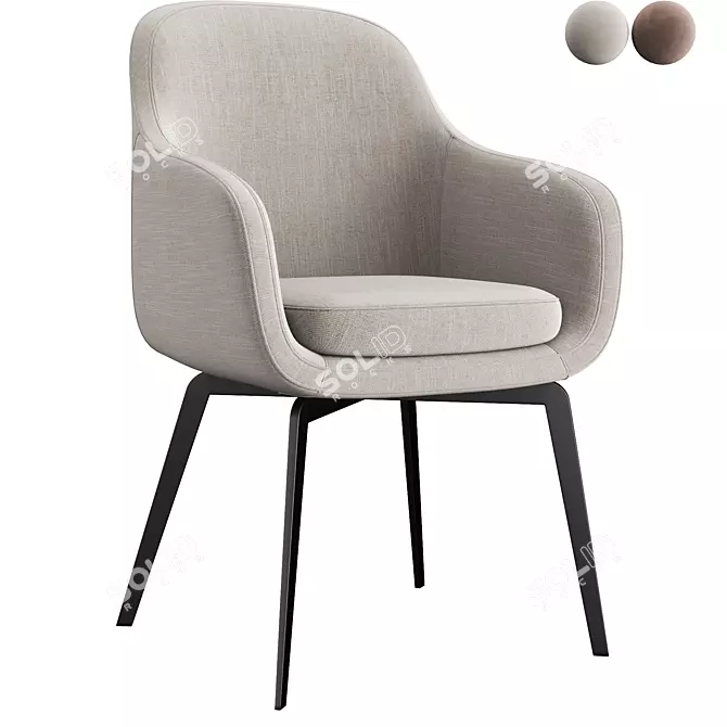 Modern Fabric Belt Chair 3D model image 1