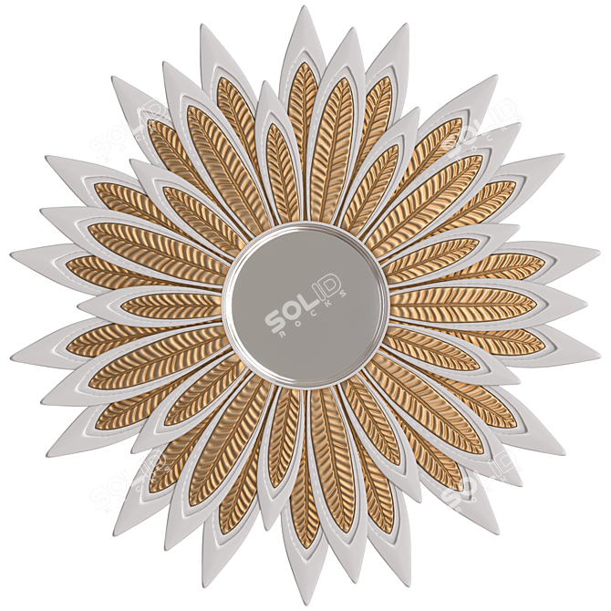 Marzorati Flora 36 Leaf Mirror: Exquisite Handcrafted Italian Design 3D model image 1