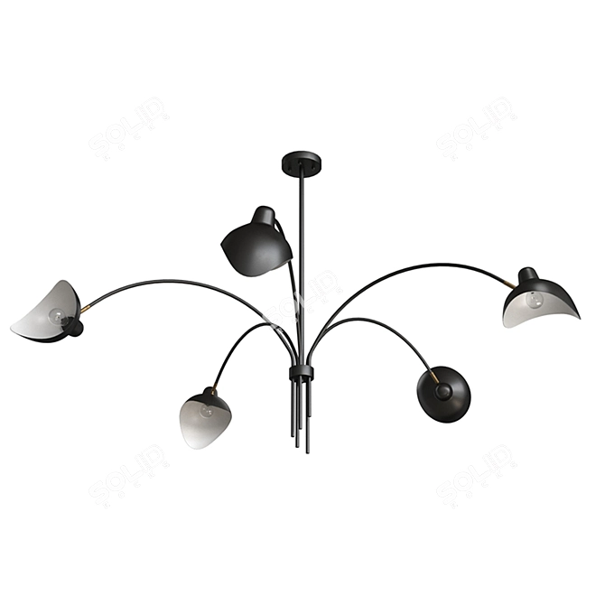 Elegant Kirby Chandelier, 180cm Diameter 3D model image 3