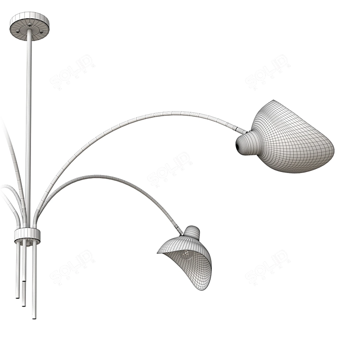 Elegant Kirby Chandelier, 180cm Diameter 3D model image 4