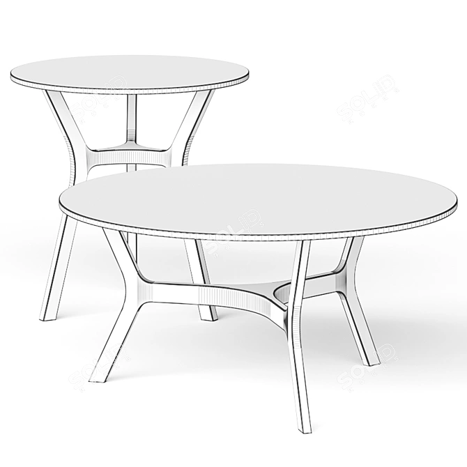 Modern Elke Round Coffee Tables 3D model image 2