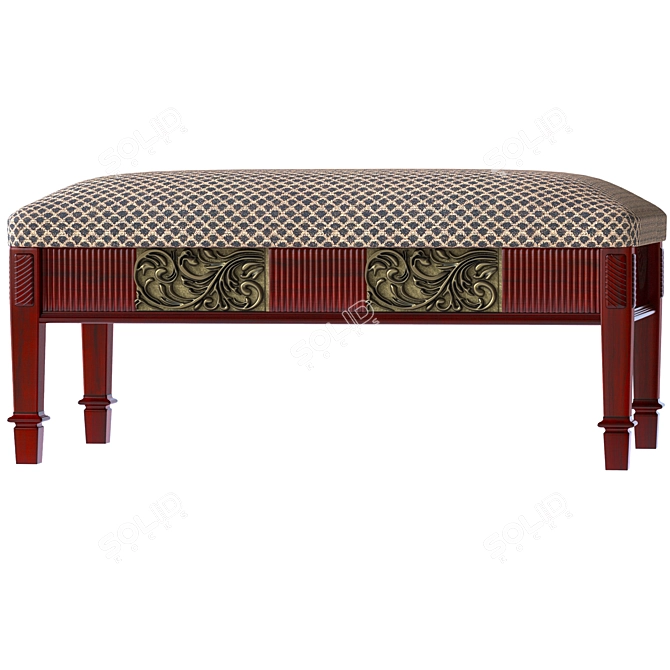 Elegant Sarantino Upholstered Bench 3D model image 1