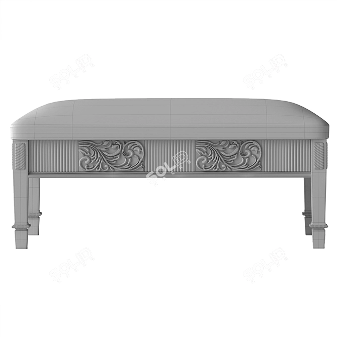 Elegant Sarantino Upholstered Bench 3D model image 3