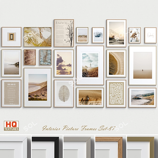 Neutral Landscape Nature Picture Frames 3D model image 1