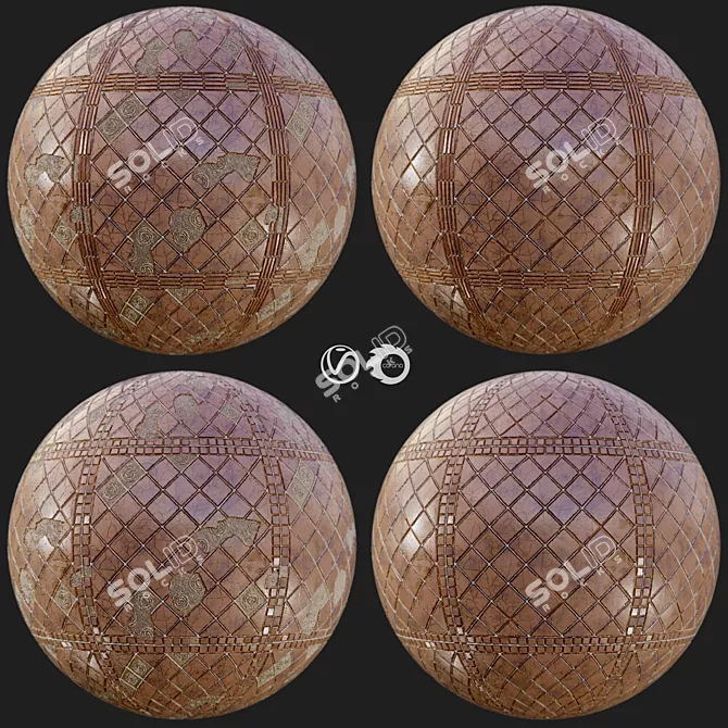 Brown Diamond Tiles: Seamless PBR Textures 3D model image 1