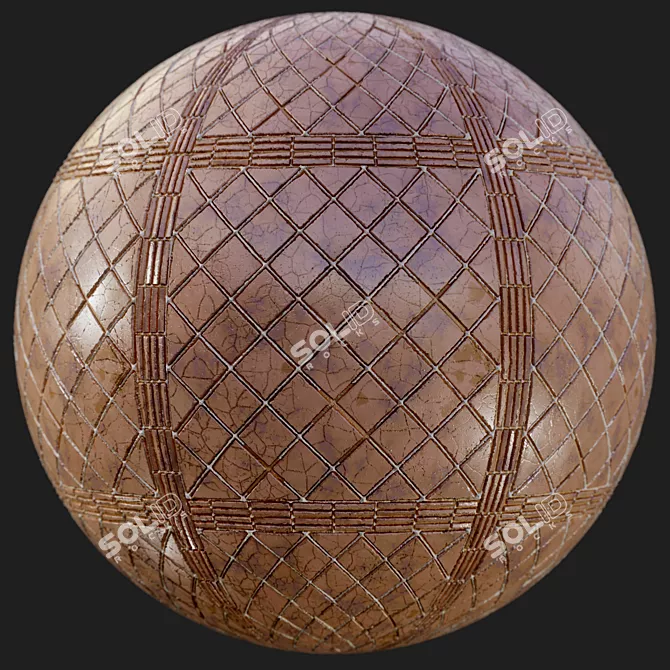 Brown Diamond Tiles: Seamless PBR Textures 3D model image 3