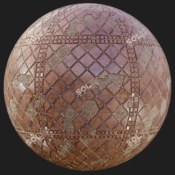 Brown Diamond Tiles: Seamless PBR Textures 3D model image 4