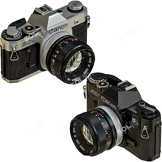 Classic Canon AE-1: Vintage Beauty 3D model image 7