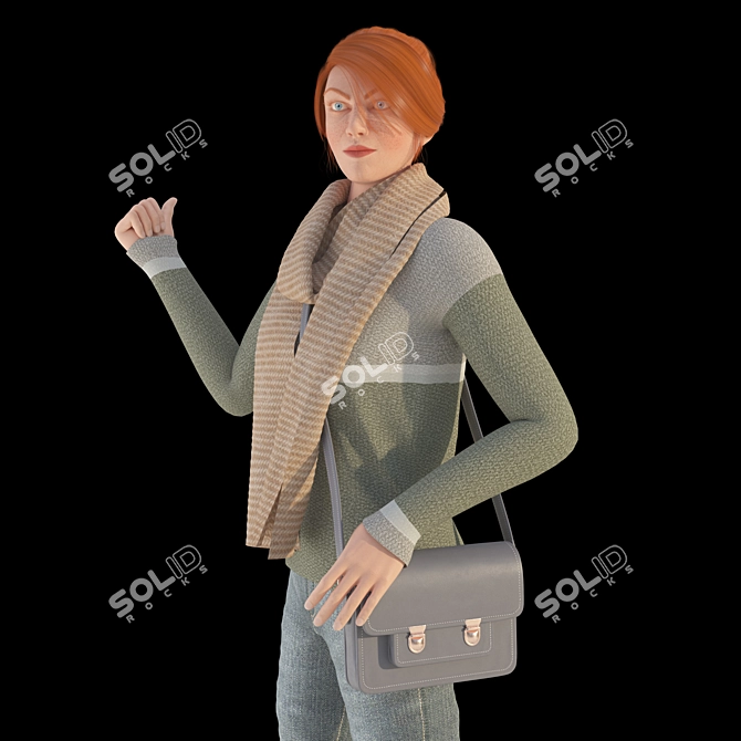 Urban Commuter: Female Citizen Aa S001 3D model image 4