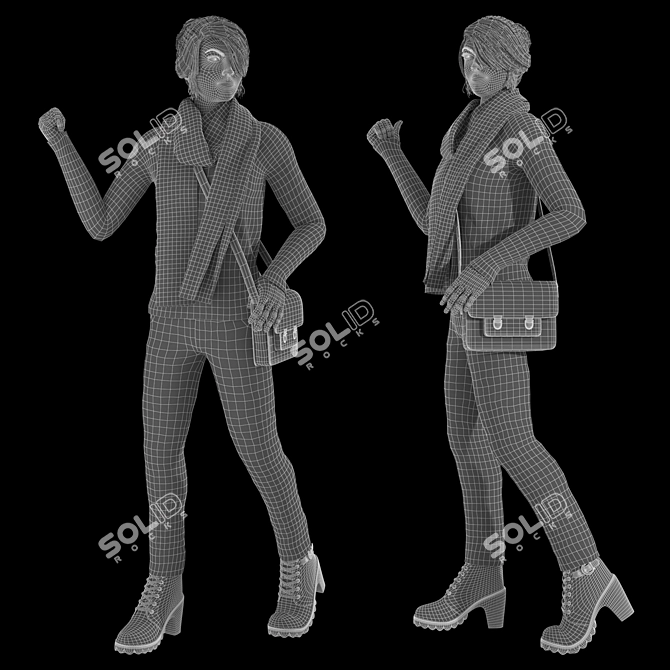 Urban Commuter: Female Citizen Aa S001 3D model image 6