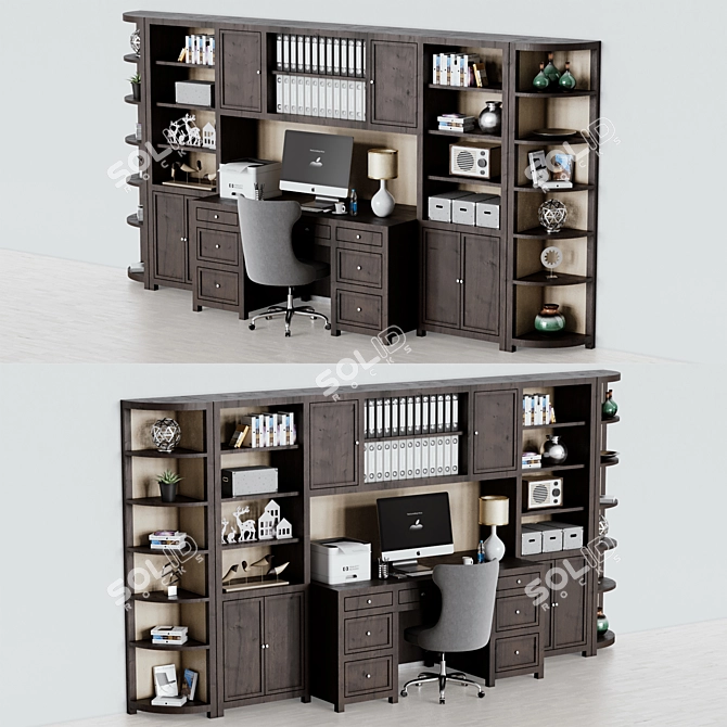 Executive Office Furniture Set 3D model image 1