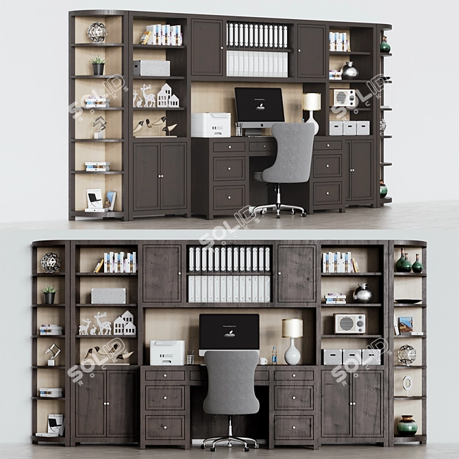 Executive Office Furniture Set 3D model image 2