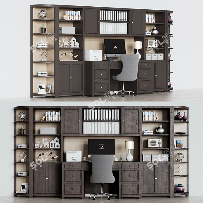 Executive Office Furniture Set 3D model image 7