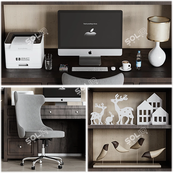 Executive Office Furniture Set 3D model image 10