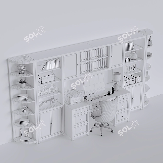 Executive Office Furniture Set 3D model image 12