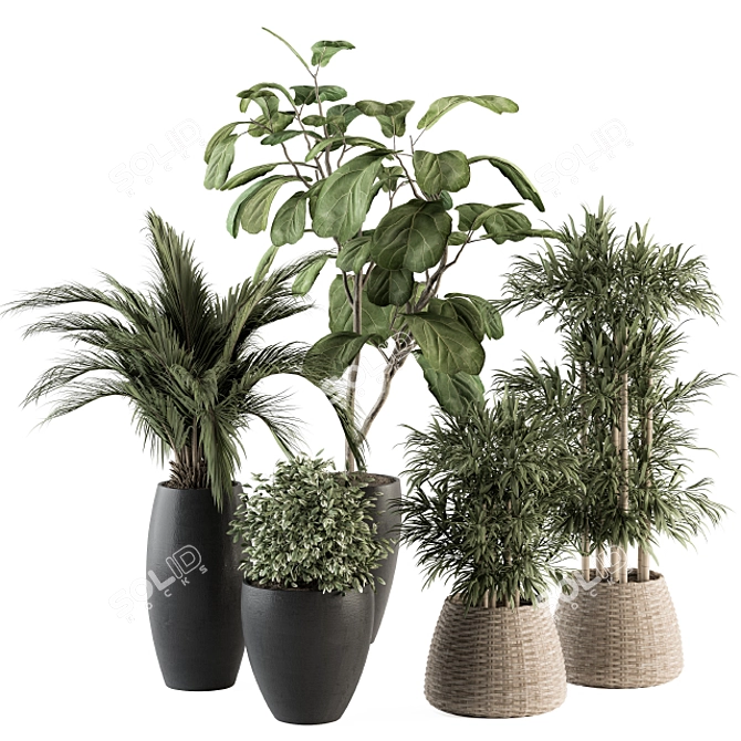 Green Oasis: Indoor Plant Set 3D model image 1