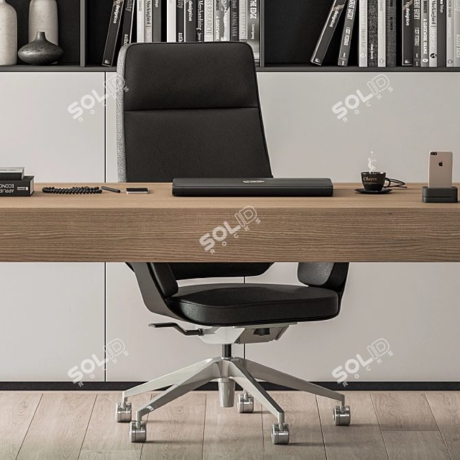 Executive Boss Desk - Manager's Set 3D model image 3