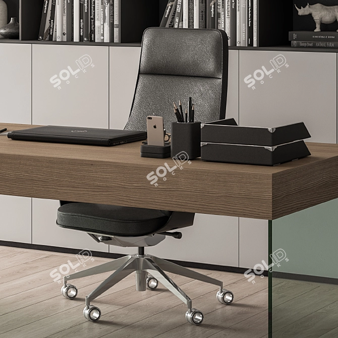Executive Boss Desk - Manager's Set 3D model image 4