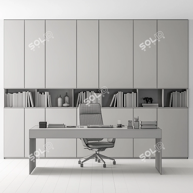 Executive Boss Desk - Manager's Set 3D model image 6