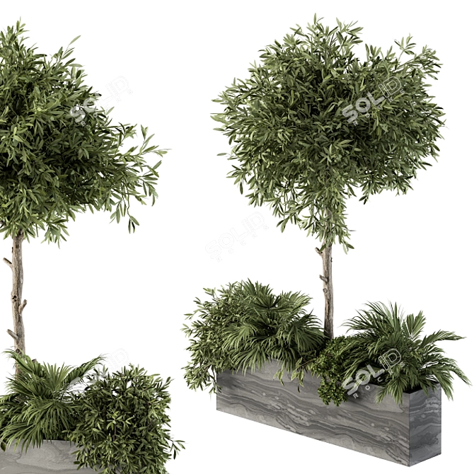 Garden Oasis: Outdoor Plant Set 3D model image 1