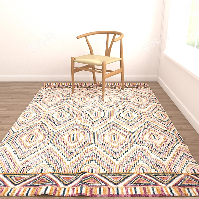 Versatile Rug Set - 8 Pieces 3D model image 5