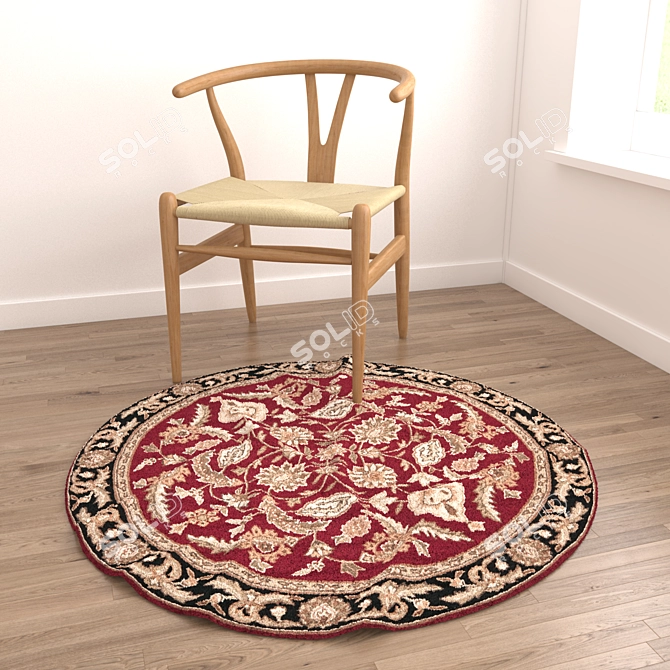 Versatile Round Rugs Set 3D model image 2