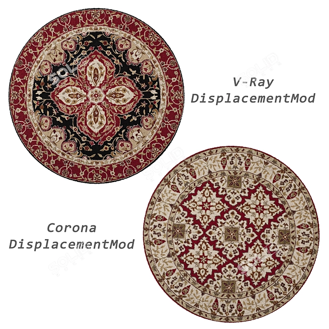 Versatile Round Rugs Set 3D model image 5