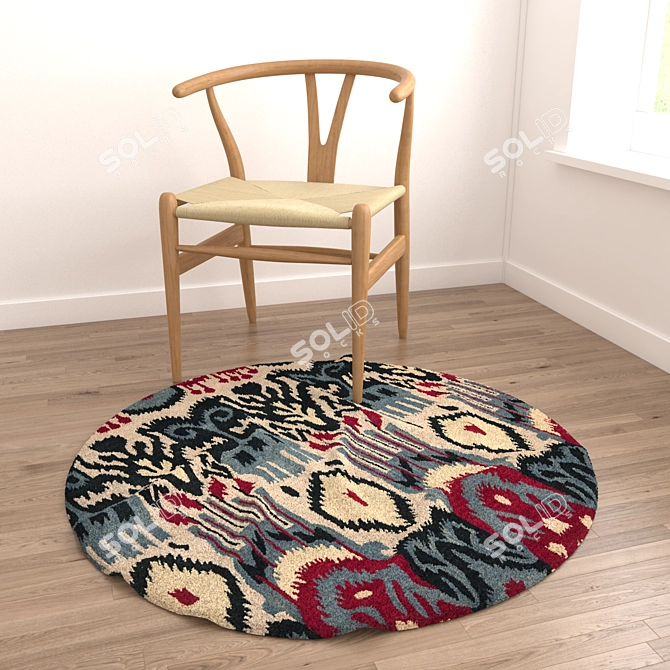 Round Rugs Set: Versatile and Realistic Designs 3D model image 2