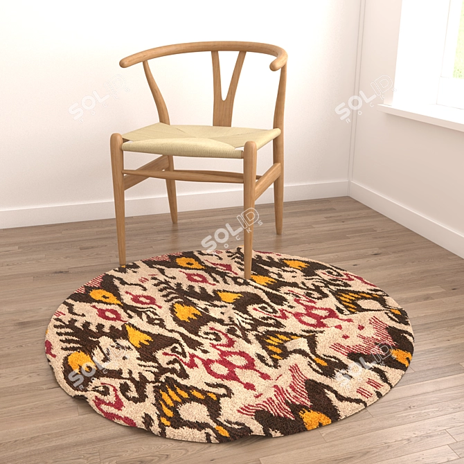 Round Rugs Set: Versatile and Realistic Designs 3D model image 6