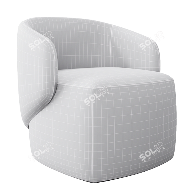 Cozy Crescent Swivel Armchair 3D model image 5