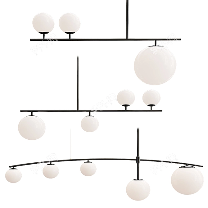 Sleek and Chic Chandelier Collection 3D model image 2