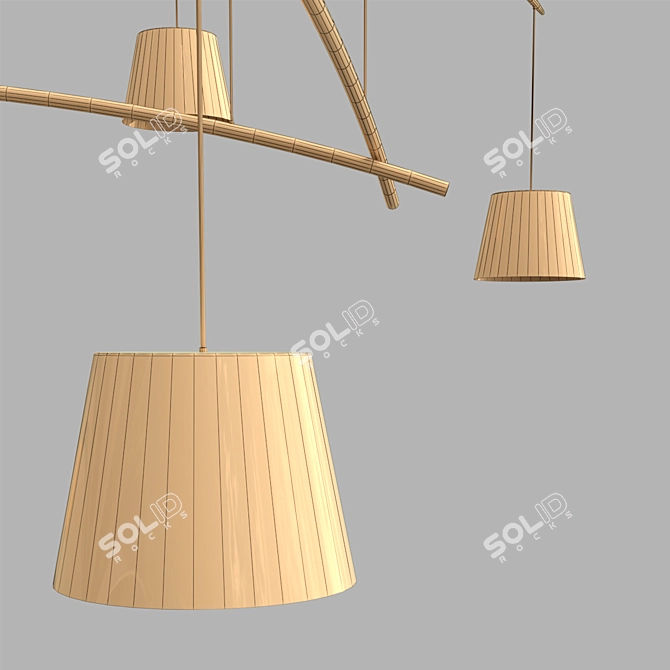 Modern White Fish Suspension Lamp 3D model image 5