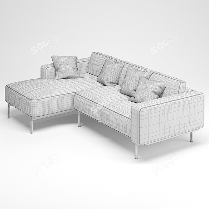 Jarrod Washed Grey Cotton Sofa 3D model image 3