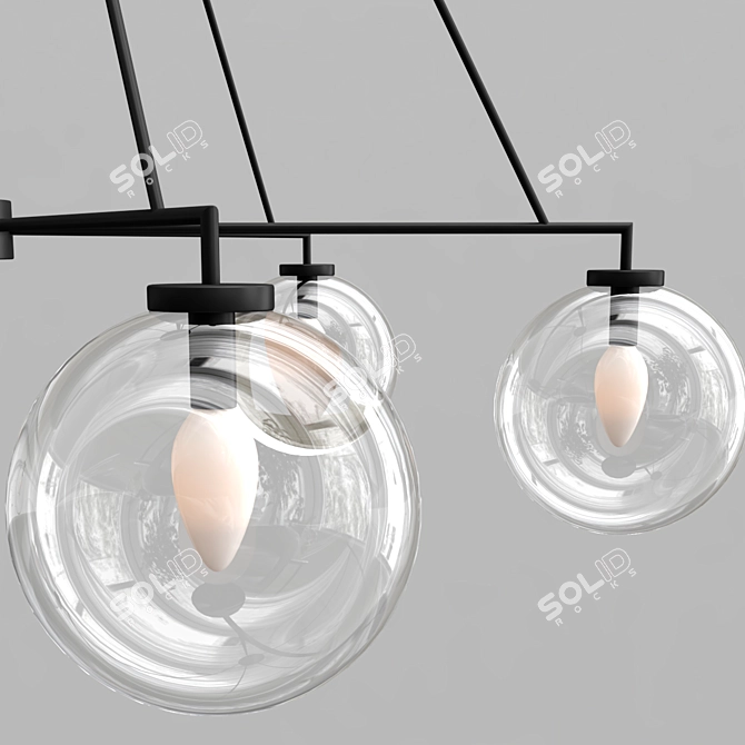 Claremont Glass Globe Chandelier: Elegant Illumination Solution 3D model image 2