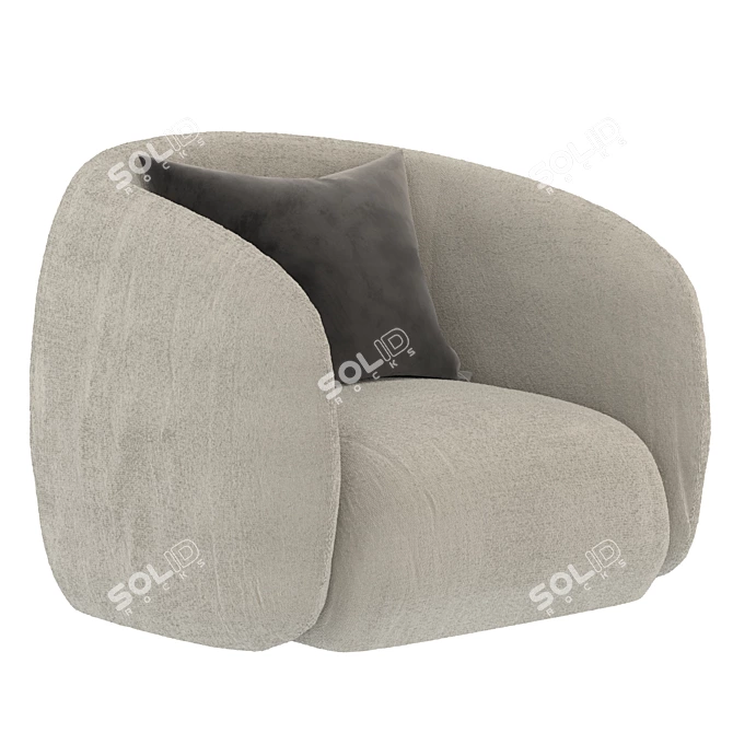 Sleek Dot Armchair: A Modern Marvel 3D model image 1