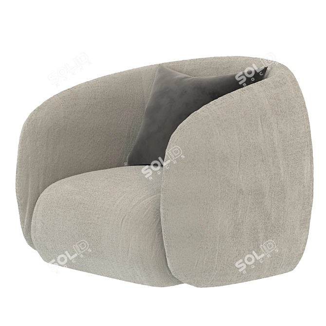 Sleek Dot Armchair: A Modern Marvel 3D model image 2