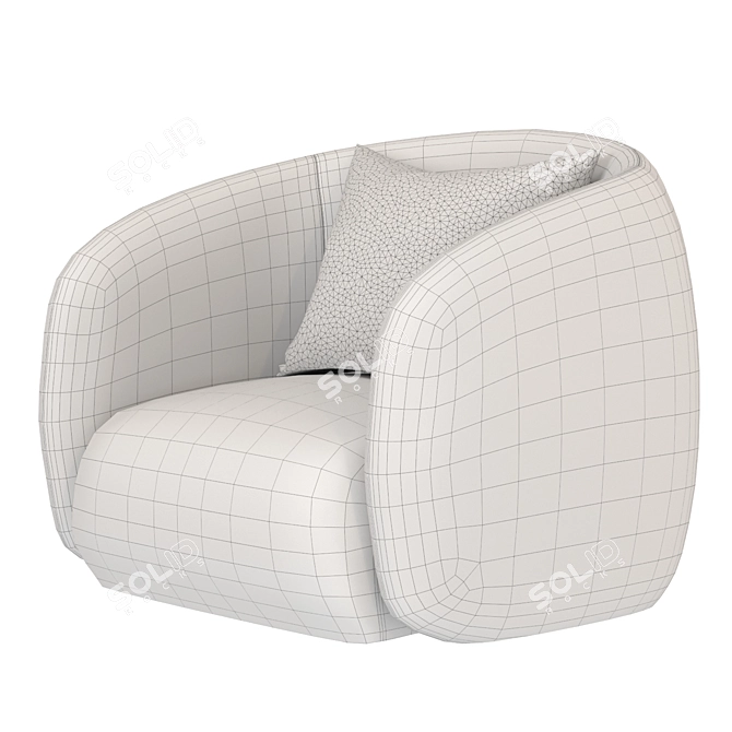 Sleek Dot Armchair: A Modern Marvel 3D model image 3