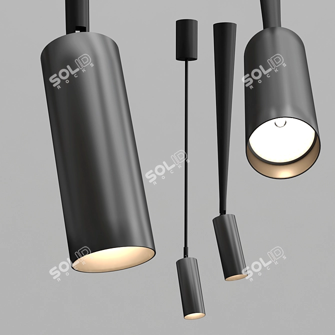 Swivel Spotlight with Cylindrical Shade 3D model image 2