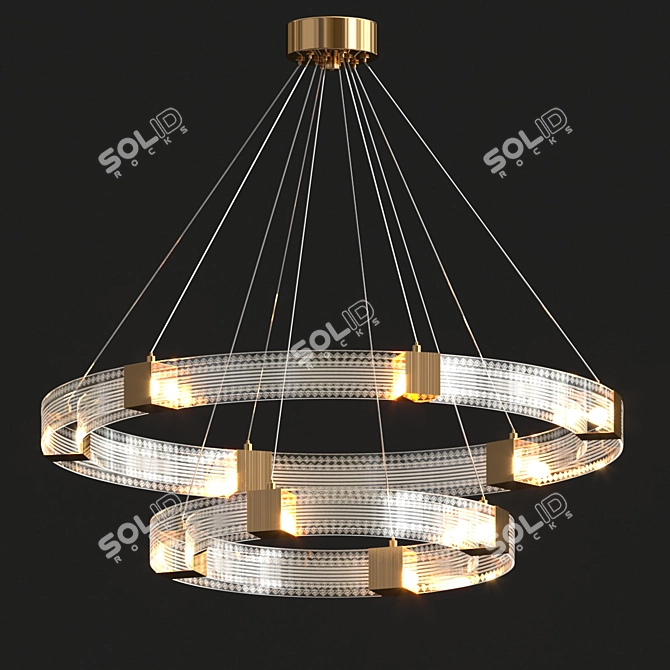 Glimmering Circle LED Pendant 3D model image 3