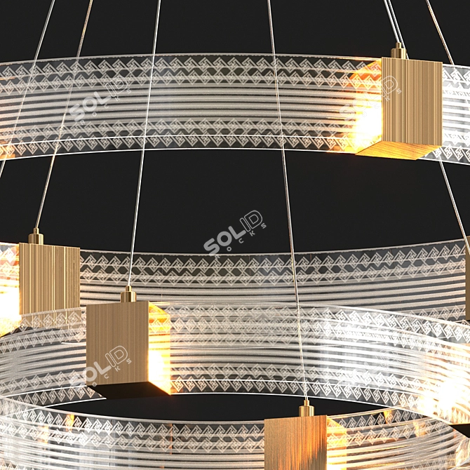 Glimmering Circle LED Pendant 3D model image 1