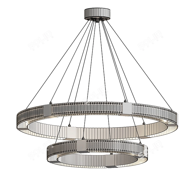 Glimmering Circle LED Pendant 3D model image 2