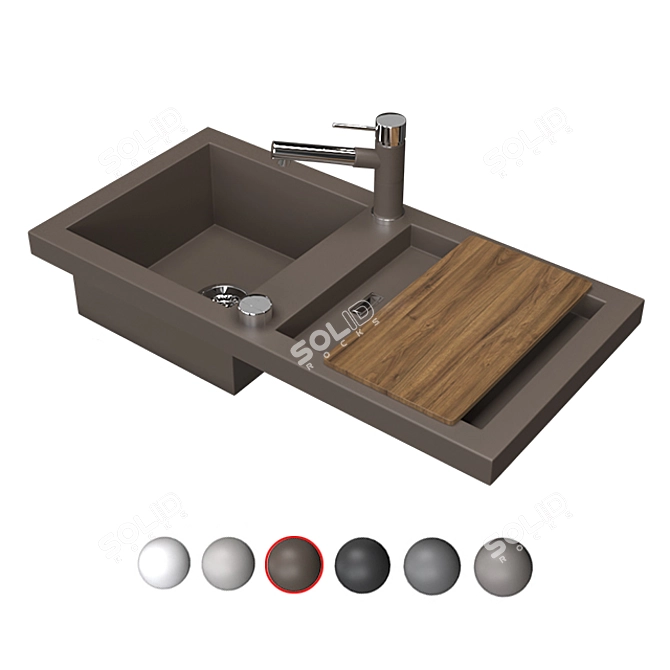 Stylish Blanco Adon Sink 3D model image 3