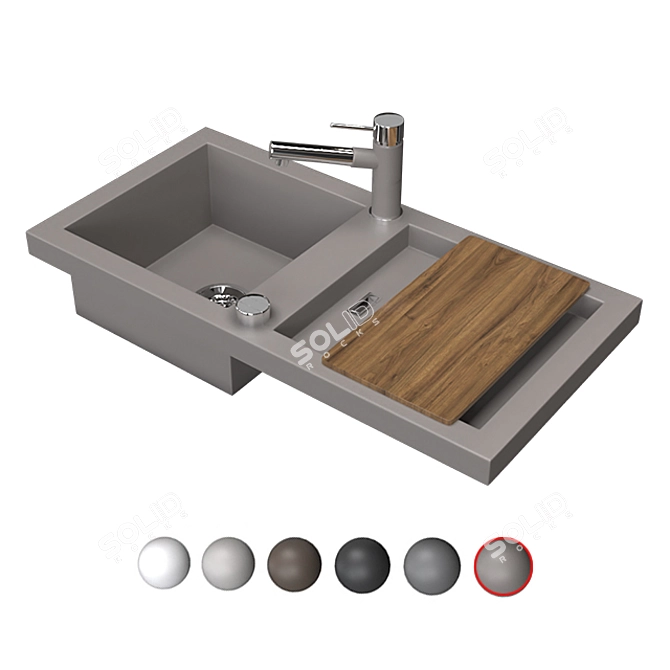 Stylish Blanco Adon Sink 3D model image 6