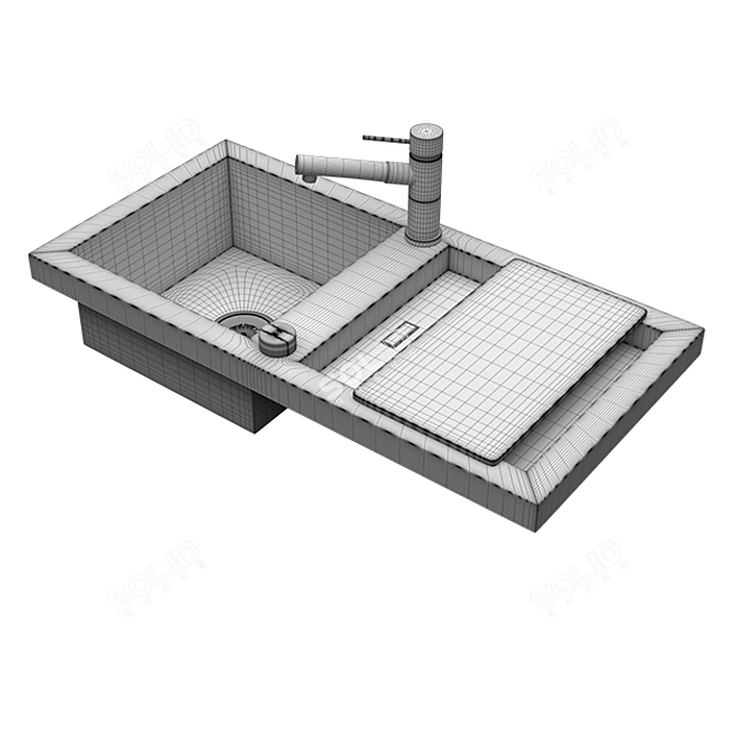 Stylish Blanco Adon Sink 3D model image 7