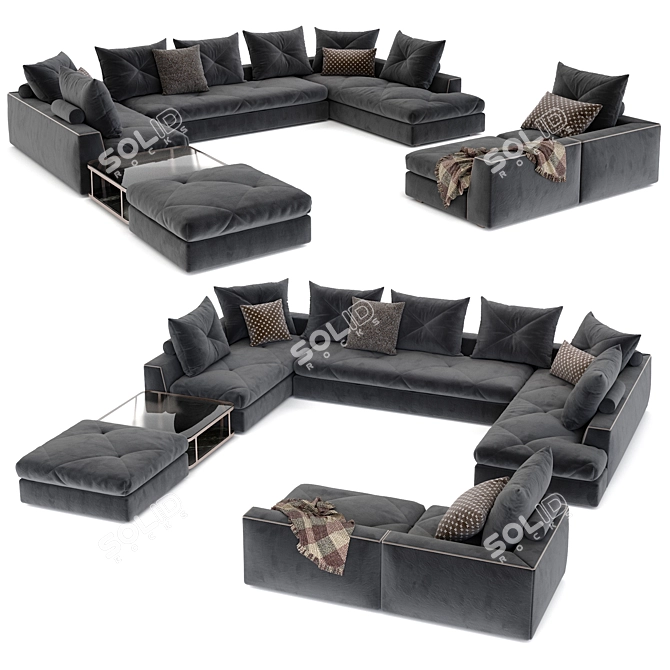 Luxurious Preface Designer Sofa 3D model image 3