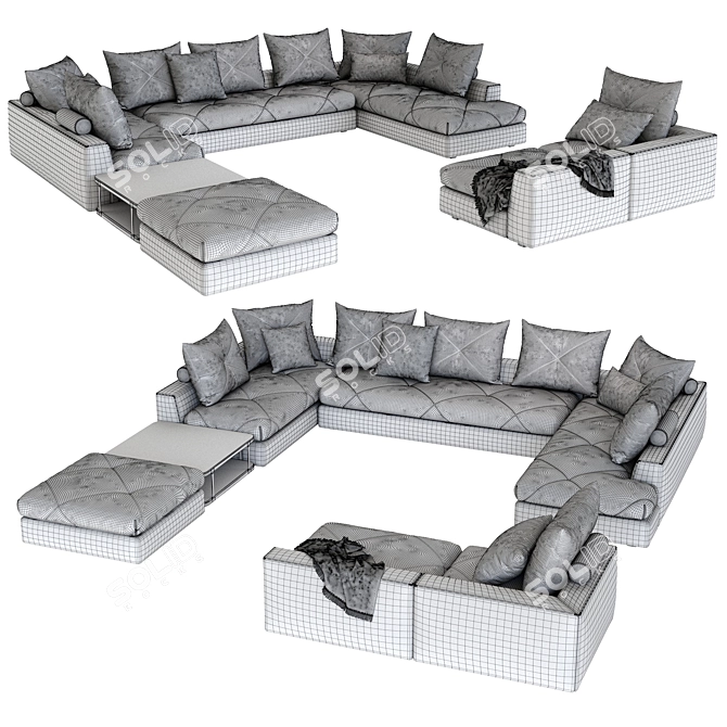 Luxurious Preface Designer Sofa 3D model image 4