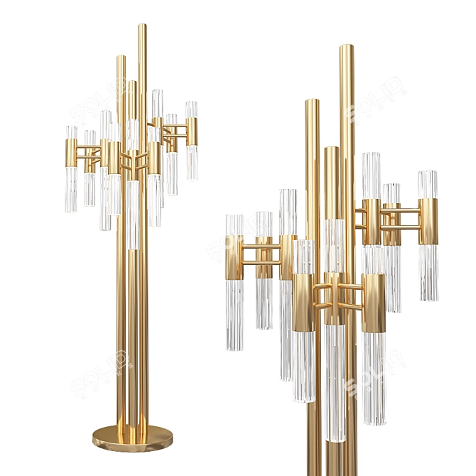 Crystal Cascade Floor Lamp 3D model image 2