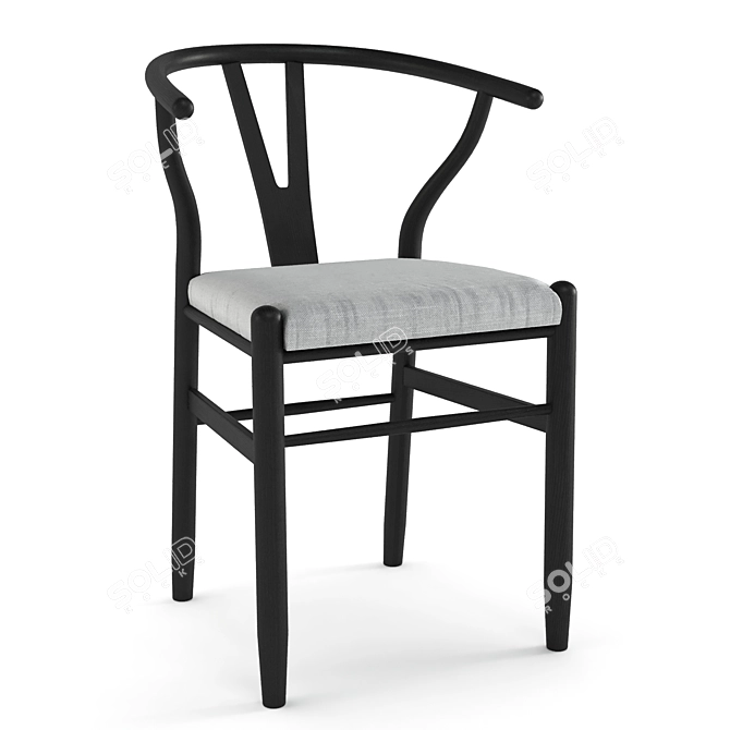 Elegant Robin Wishbone Chair 3D model image 6